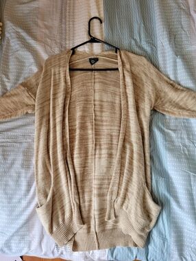 Rue21 Open-Front Beige Marled Cardigan
